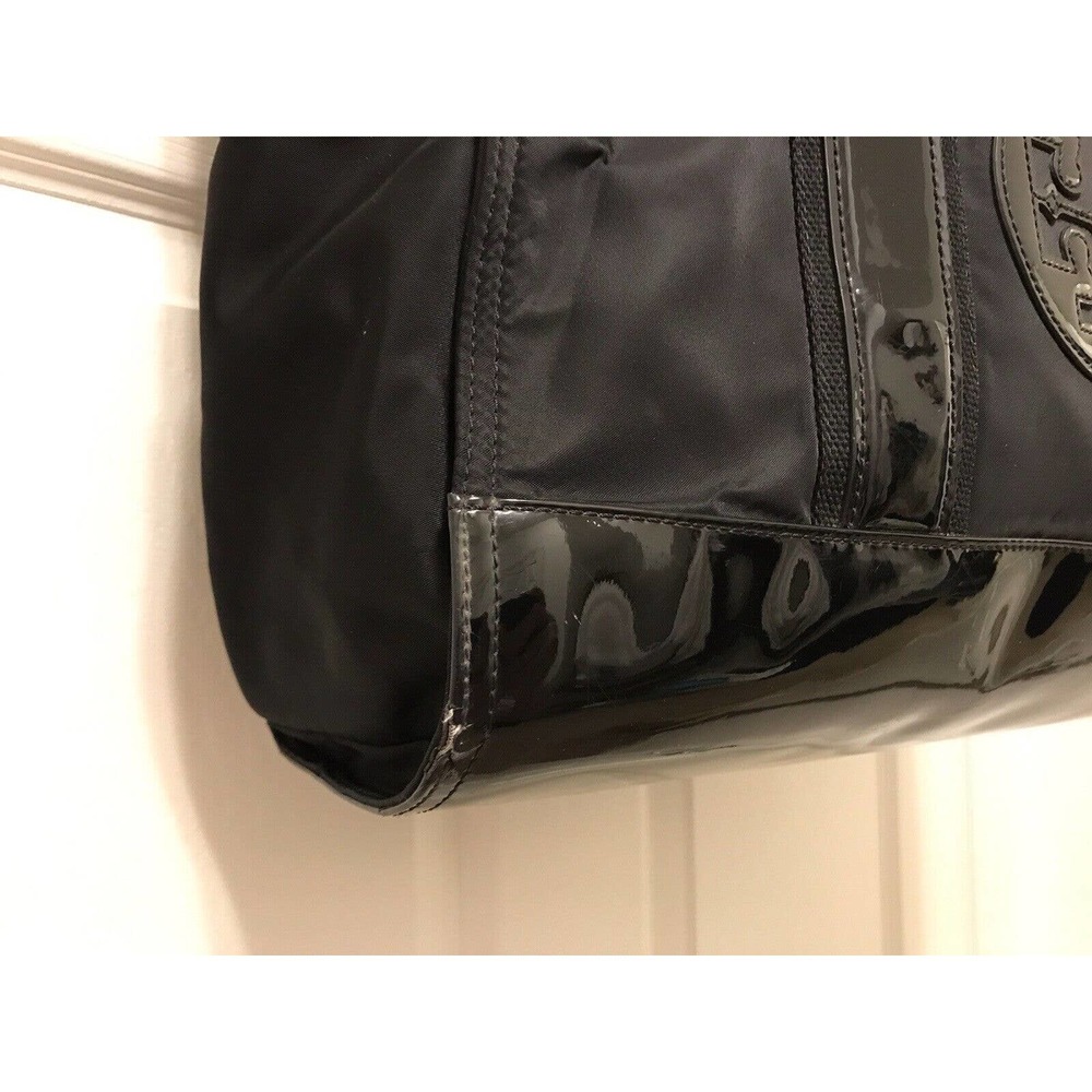 Tory Burch Tote Bag Black Patent Leather Nylon Large - Picture 9 of 16